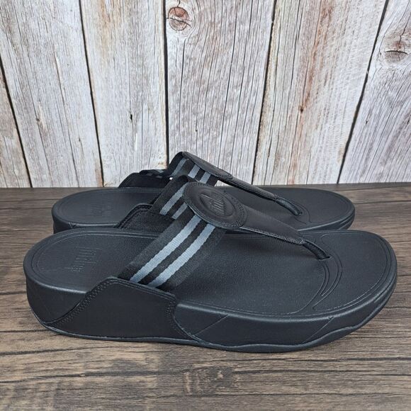 FitFlop Walkstar Toe Post Sandals Black Women's Sz 11 (Worn Once) - Picture 3 of 8